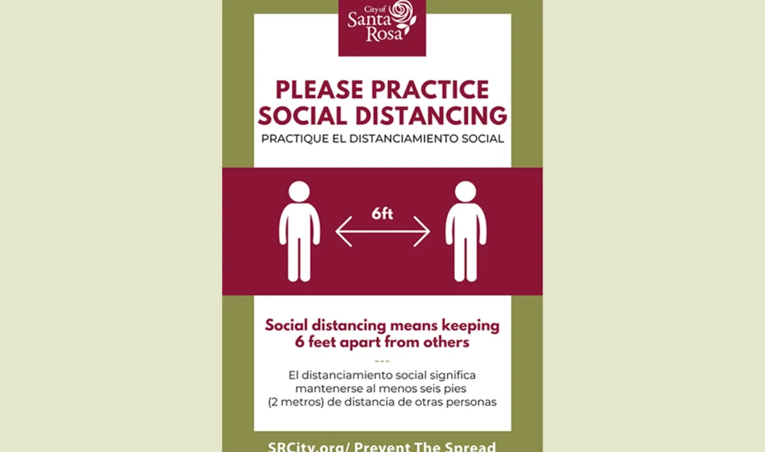 Social Distancing Signs in Santa Rosa