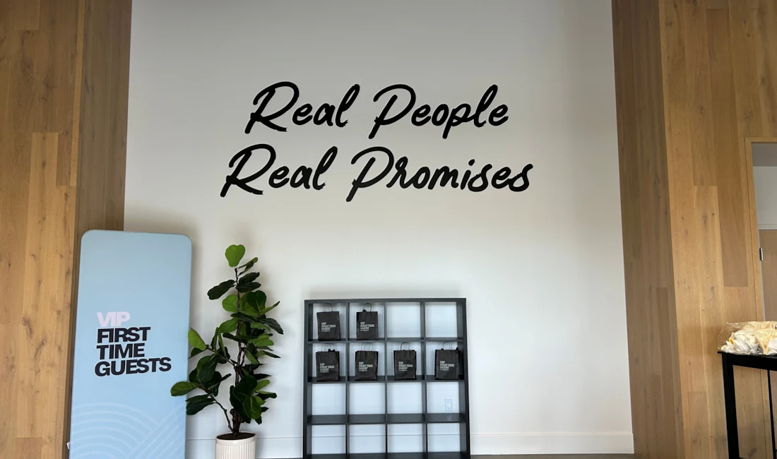 Black cut vinyl lettering Promise Center 